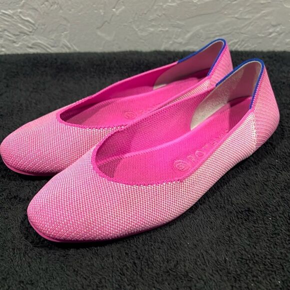 🔥 ROTHY’S Flats Square Toe Slipper Loafers -RETIRED Strawberry Ice Color -Sz 8. - Picture 1 of 11